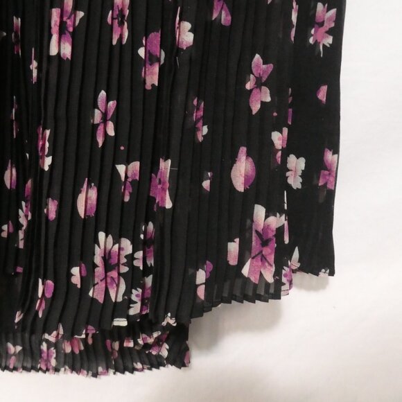 XAI | large | Strapless Fully Lined Sheer Black Floral Dress | Purple Flowers - Picture 15 of 16